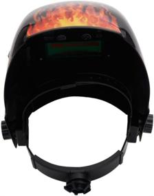 img 2 attached to 🔥 Welding Helmet Solar Powered Auto Darkening Hood: Adjustable Shade Range 4/9-13 with Flaming Skull Design for Mig Tig Arc Welder Mask Shield