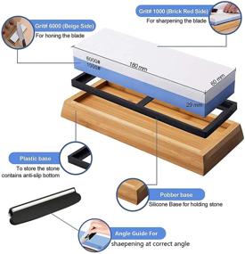 img 1 attached to 🔪 Улучшите ваши лезвия с помощью точильного алмазного камня Funcall Whetstone Sharpening Sharpener 2: лучший инструмент для точной заточки лезвия.