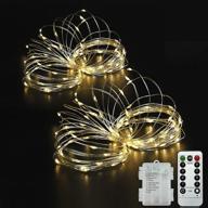 🎄 beewin 2 pack 16.5ft 50 led copper string lights: waterproof christmas fairy lights for wedding, patio, bedroom, party decor логотип