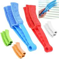 🧼 optimal window blind cleaner set - 2 clamps and 5 detachable sleeves - ideal duster cleaning tool for blinds, shutters, shades, air conditioner vent covers, etc. - quick, easy, washable, reusable - firm wipe logo