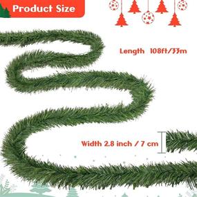 img 2 attached to 🎄 108-Feet Christmas Garland Decoration - Artificial Pine Green Holiday Garland for Outdoor or Indoor Christmas, Holiday, Wedding Party Decorations