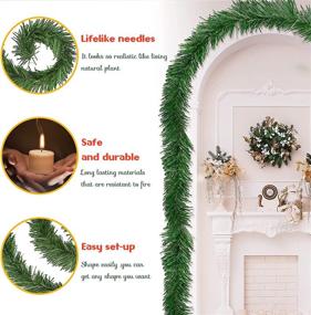 img 3 attached to 🎄 108-Feet Christmas Garland Decoration - Artificial Pine Green Holiday Garland for Outdoor or Indoor Christmas, Holiday, Wedding Party Decorations