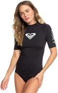 roxy women's short sleeve rashguard - whole hearted design logo