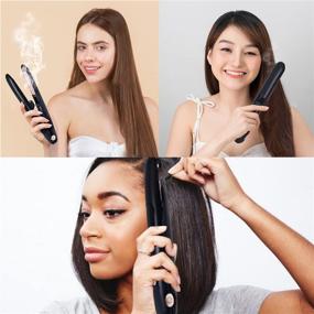 img 2 attached to 💁 TI Style Cordless Hair Straightener and Steamer: Rechargeable Ceramic Flat Iron - Perfect for Short Hair, Bangs, Travel, and Work
