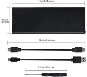 img 3 attached to 📦 M.2 SSD Enclosure with USB 3.1 Type C Cable, 10Gbps UASP Support, Portable Case for NGFF M.2 SATA-Based B Key/B+M Key Drive (2230 2242 2260 2280)