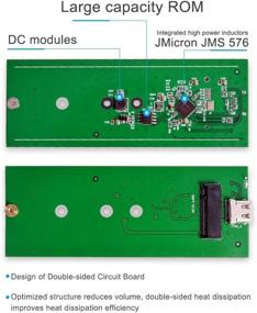 img 2 attached to 📦 M.2 SSD Enclosure with USB 3.1 Type C Cable, 10Gbps UASP Support, Portable Case for NGFF M.2 SATA-Based B Key/B+M Key Drive (2230 2242 2260 2280)