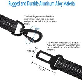 img 2 attached to 🐶 2-Pack Adjustable Pet Car Seatbelt: Elastic & Durable Dog Seat Belt for Daily & Travel Use - Reflective Nylon Vehicle Safety Belt for Small, Medium, Large Dogs