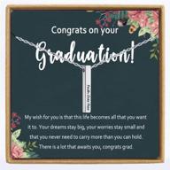 🎓 class of 2021 graduation gift for her: 18k gold plated bar necklace with engraved inspirational quote - congrats graduation gift for college & senior logo