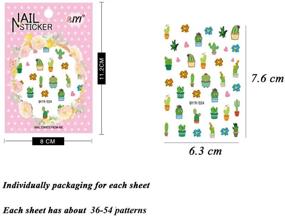 img 3 attached to 🎨 Self-Adhesive Nail Art Stickers Set - 12 Sheets of 3D DIY Nail Decoration Including Flowers, Leaves, Animals, Plants, Fruits - Ideal for Women, Girls, and Kids