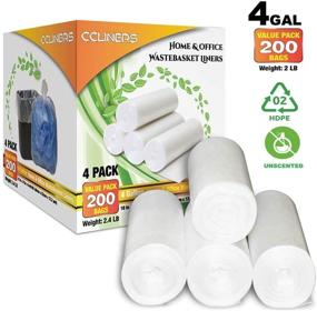 img 3 attached to 🗑️ 200 Count Clear Plastic Wastebasket Trash Can Liners - 4 Gallon Small Trash Bags for Home and Office Bins - Bathroom Garbage Bags