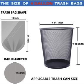 img 2 attached to 🗑️ 200 штук прозрачных пластиковых пакетов для мусорных корзин - 4-галлонные маленькие мешки для мусора для дома и офиса - мешки для мусора в ванной комнате