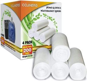 img 4 attached to 🗑️ 200 штук прозрачных пластиковых пакетов для мусорных корзин - 4-галлонные маленькие мешки для мусора для дома и офиса - мешки для мусора в ванной комнате