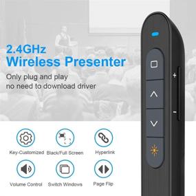img 3 attached to 📱 NORWII N27 Wireless Presenter with Laser Pointer - Remote Slide Advancer for Presentations, 330 FT Control Range, Hyperlink Volume PPT PowerPoint Clicker