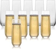 🥂 10-piece set of stemless champagne flute glasses – classic design (10 ounce) | ideal for sparkling wine toasts & wedding celebrations logo