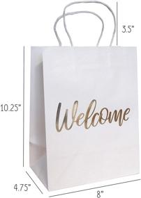 img 3 attached to 👜 Elegant Wedding Welcome Bags with Gold Foil 'Welcome' Embossing - Pack of 24, White - 4.75"x 8"x 10.25" Inches