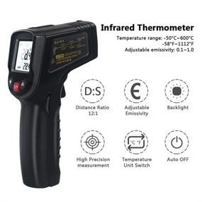 img 3 attached to 🌡️ KETOTEK Infrared Thermometer Gun - Non Contact Digital Laser Temperature Gun for Cooking Food BBQ Pizza Oven Freezer Fridge, Adjustable Emissivity -58℉~1112℉ (-50°C~600°C)