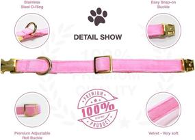 img 3 attached to 🐶 GAMUDA Velvet Dog Collar and Leash: Super Soft and Smooth XS Pink Set with Heavy Duty Gold Buckle—Comfortable, Easy to Clean, and Adjustable