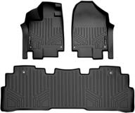 enhanced maxliner floor mats: 2 row liner set in black, perfectly compatible with all 2018-2022 honda odyssey models logo