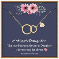 👩 white gold plated infinity circle mother daughter necklace set - heart initial pendant, ideal for mothers day, christmas, birthdays, gifts for women and girls logo