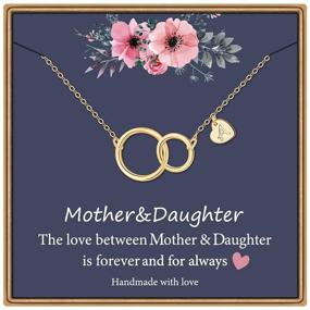img 4 attached to 👩 White Gold Plated Infinity Circle Mother Daughter Necklace Set - Heart Initial Pendant, Ideal for Mothers Day, Christmas, Birthdays, Gifts for Women and Girls