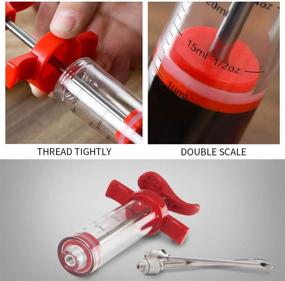 img 2 attached to 🔴 Red Plastic Meat Injector Syringe with Screw-on Needle for Smoker BBQ Grill - 1-oz. Capacity, Recipe E-Book Included (Download PDF)