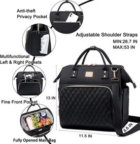 img 2 attached to 👜 Lunch Bags for Women: Insulated Lunch Box with Leakproof Design and Adjustable Shoulder Strap - Ideal for Work or On-the-Go (Black)