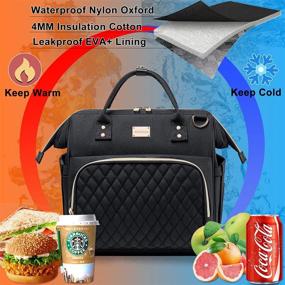 img 1 attached to 👜 Lunch Bags for Women: Insulated Lunch Box with Leakproof Design and Adjustable Shoulder Strap - Ideal for Work or On-the-Go (Black)
