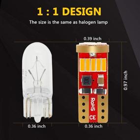 img 1 attached to 🌟 Phinlion 194 LED Amber Yellow Bulb - Super Bright T10 Wedge 168 2825 2827 LED Replacement Bulb for Car License Plate, Dome, Map, Reading, Courtesy, Side Marker Lights - 15-SMD 4014 Chipsets