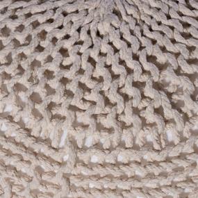 img 1 attached to 🛋️ Stylish and Comfortable: Christopher Knight Home Austin Knitted Cotton Pouf in Beige