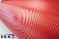 🚗 red carbon fiber car wrap vinyl roll - vvivid xpo with air release technology (1ft x 5ft) logo