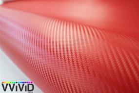 img 3 attached to 🚗 Red Carbon Fiber Car Wrap Vinyl Roll - VViViD XPO with Air Release Technology (1FT X 5FT)