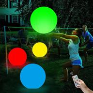 glowing pool floating toys: 16'' beach ball with 13 colors changing led lights - perfect for home, patio, garden, swimming party decorations! логотип