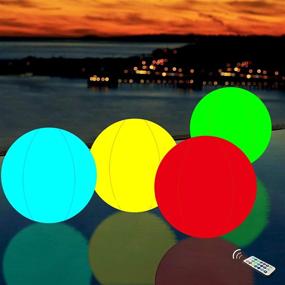 img 3 attached to Glowing Pool Floating Toys: 16'' Beach Ball with 13 Colors Changing LED Lights - Perfect for Home, Patio, Garden, Swimming Party Decorations!