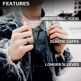 img 3 attached to Revival Gear Disposable Rain Ponchos (5 Pack) - Top Rated Clear Family Rain Poncho for Women, Men & Kids - Outdoor Camping Raincoat & Jacket with Adjustable Drawstring Hood - Lightweight & Packable Emergency Rain Coat