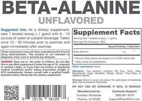 img 2 attached to Лабораторно проверенный Безвкусный порошок Hard Rhino Beta-Alanine - 1 кг (2,2 фунта) с включенной ложкой