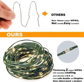 img 1 attached to Enhanced Solar String Lights by Beewin, 2Pack 33Ft 100Led Outdoor Solar Lights, Waterproof Green Wire Copper Wire 8 Modes Fairy Lights for Wedding, Patio, Garden, Yard, and Party (Warm White)