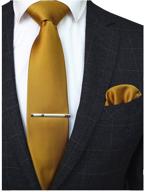 👔 jemygins men's formal necktie with matching pocket hankerchief - premium accessories logo