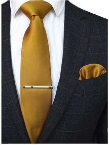 img 4 attached to 👔 JEMYGINS Men's Formal Necktie with Matching Pocket Hankerchief - Premium Accessories