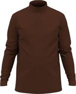 maks interlock knit mock turtlenecks: ultra-soft 100% combed cotton pullover tops for skiing & casual wear logo