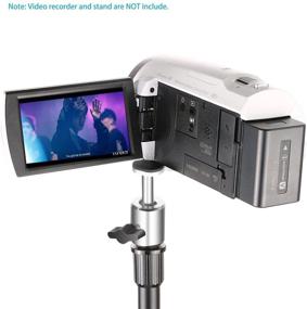 img 1 attached to Адаптер цифрового видеорегистратора для видеокамер Neewer с минишаровой головкой - 360° панорамирование и 180° наклон, соединяет камеру, видеокамеру и видеорегистратор с резьбой 1/4 дюйма с микрофонным стойкой или бумом диаметром 5/8 дюйма
