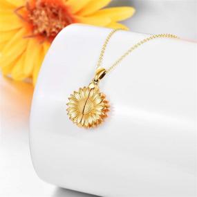 img 3 attached to Sterling Sunflower Necklace Sunshine Cremation Girls' Jewelry for Necklaces & Pendants