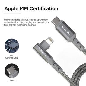 img 1 attached to 🔌 2021 VCUTECH Lightning Data Cable to USB-C MFI Certified - 1.1 ft/35 cm for DJI Mini 2/Air 2S/Mavic Air 2/Mavic 3 Remote Controller - OTG Extension Cable Cord Accessories - 90 Degree Fast Charging/Syncing