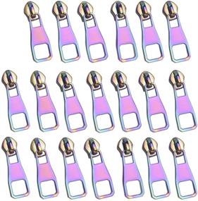 img 4 attached to 🌈 Vibrant 20PCS VOC Zipper Pull Repair Kit: 5 Shiny Rainbow Zipper Sliders – Perfect for Bags, Clothing, Tents, Luggage (Colorful Nylon Non-Lock Electroplated)