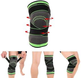 img 1 attached to Knee Sleeve: Compression Fit Support for Joint Pain and 🦵 Arthritis Relief - Improved Circulation Compression - Wear Anywhere - Single