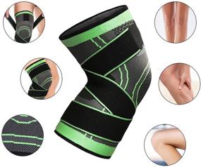 img 2 attached to Knee Sleeve: Compression Fit Support for Joint Pain and 🦵 Arthritis Relief - Improved Circulation Compression - Wear Anywhere - Single