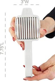 img 1 attached to 🔪 HOME-X Handheld Multipurpose Food Slicer & Egg Slicer, Stainless Steel Blades, Kitchen Tool, White, 7 3/4" L x 3" W x 1 7/8" H