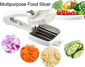 img 2 attached to 🔪 HOME-X Handheld Multipurpose Food Slicer & Egg Slicer, Stainless Steel Blades, Kitchen Tool, White, 7 3/4" L x 3" W x 1 7/8" H