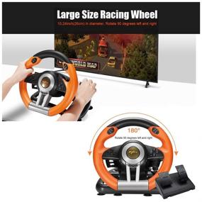 img 2 attached to 🎮 PXN V3II USB Car Racing Wheel with Pedals for PC/PS3/PS4/Xbox One/Nintendo Switch, Ideal for Windows Gaming