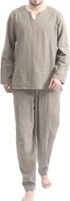 img 4 attached to Comfortable COOFANDY Men's Cotton Sleepwear 🌙 Pajamas for Relaxing in Sleep & Lounge