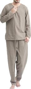 img 3 attached to Comfortable COOFANDY Men's Cotton Sleepwear 🌙 Pajamas for Relaxing in Sleep & Lounge